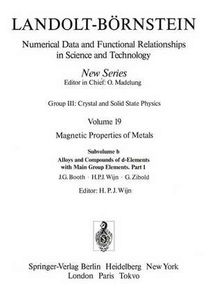 Alloys and Compounds of d-Elements with Main Group Elements. / Legierungen und Verbindungen von d-Elementen mit Elementen der Hauptgruppen.: Part 1 / Teil 1 de J.G. Booth