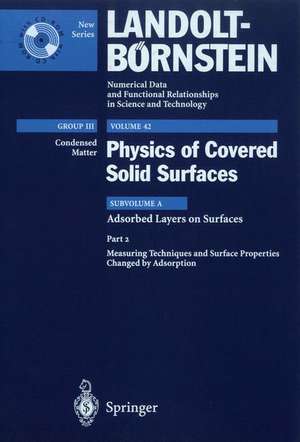 Measuring Techniques and Surface Properties Changed by Adsorption de K. Hermann