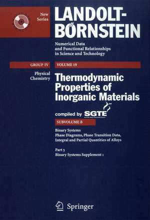 Binary Systems Supplement 1 de Scientific Group Thermodata Europa (SGTE)