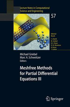 Meshfree Methods for Partial Differential Equations III de Michael Griebel