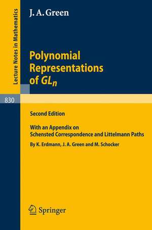 Polynomial Representations of GL_n: with an Appendix on Schensted Correspondence and Littelmann Paths de K. Erdmann