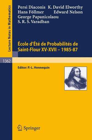 Ecole d'Ete de Probabilites de Saint-Flour XV-XVII, 1985-87 de Persi Diaconis