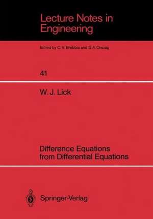 Difference Equations from Differential Equations de Wilbert J. Lick