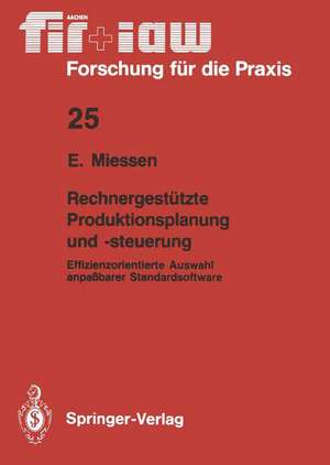 Rechnergestützte Produktionsplanung und -steuerung: Effizienzorientierte Auswahl anpaßbarer Standardsoftware de Eric Miessen