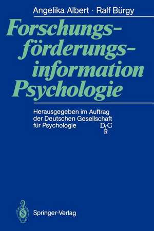 Forschungsförderungsinformation Psychologie de Angelika Albert