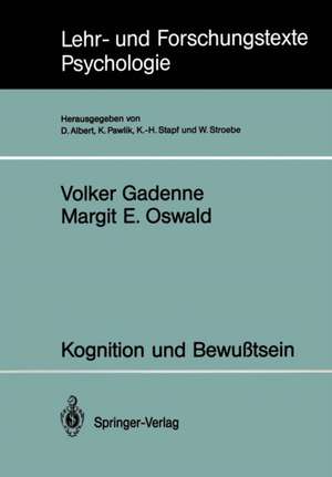 Kognition und Bewußtsein de Volker Gadenne
