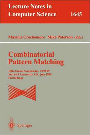 Combinatorial Pattern Matching: Fifth Annual Symposium, CPM '94, Asilomar, CA, USA, June 5 - 8, 1994. Proceedings de Maxime Crochemore