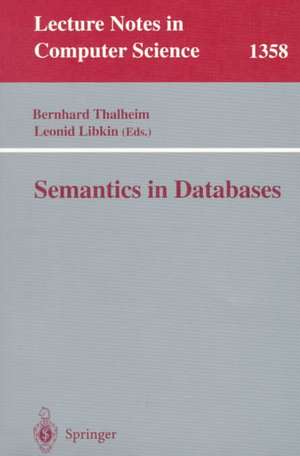 Semantics in Databases de Bernhard Thalheim