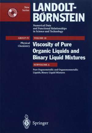 Pure Organometallic and Organononmetallic Liquids, Binary Liquid Mixtures de C. Wohlfarth