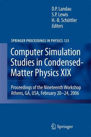 Computer Simulation Studies in Condensed-Matter Physics XIX: Proceedings of the Nineteenth Workshop Athens, GA, USA, February 20--24, 2006 de David P. Landau