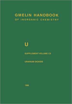 U Uranium: Supplement Volume C5 Uranium Dioxide, UO2, Physical Properties. Electrochemical Behavior de Rudolf Keim