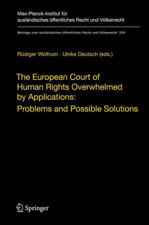 The European Court of Human Rights Overwhelmed by Applications: Problems and Possible Solutions: International Workshop, Heidelberg, December 17-18, 2007 de Rüdiger Wolfrum