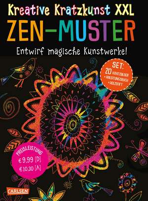 Kreative Kratzkunst XXL: ZEN-Muster: Set mit 20 Kratztafeln, Mappe, Anleitungsbuch und Holzstift de Anton Poitier