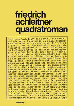 quadratroman de Friedrich Achleitner