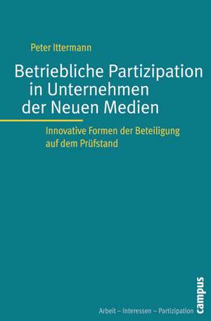 Betriebliche Partizipation in Unternehmen der Neuen Medien de Peter Ittermann