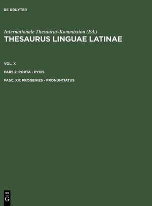 progenies - pronuntiatus de Internationale Thesaurus-Kommission