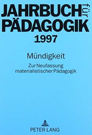 Jahrbuch Fuer Paedagogik 1997 de Hans-Jochen Gamm