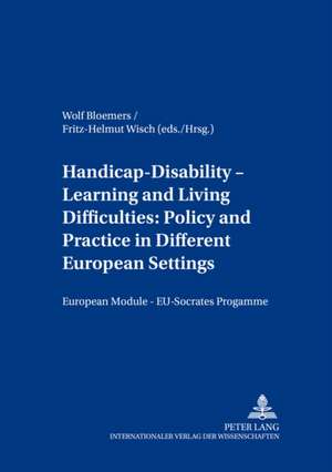 Handicap - Disability - Learning and Living Difficulties de Wolf Bloemers