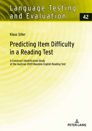 Predicting Item Difficulty in a Reading Test de Klaus Siller