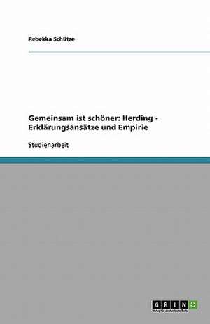 Gemeinsam ist schöner: Herding - Erklärungsansätze und Empirie de Rebekka Schütze