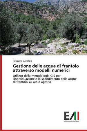 Gestione Delle Acque Di Frantoio Attraverso Modelli Numerici: Uma Analise de Pasquale Garofalo