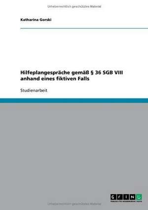 Hilfeplangespräche gemäß § 36 SGB VIII anhand eines fiktiven Falls de Katharina Gorski