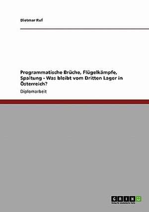 Programmatische Brüche, Flügelkämpfe, Spaltung - Was bleibt vom Dritten Lager in Österreich? de Dietmar Ruf