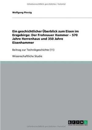 Ein geschichtlicher Überblick zum Eisen im Erzgebirge: Der Frohnauer Hammer - 570 Jahre Herrenhaus und 350 Jahre Eisenhammer de Wolfgang Piersig