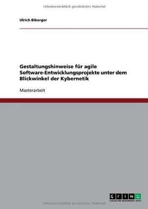 Gestaltungshinweise für agile Software-Entwicklungsprojekte unter dem Blickwinkel der Kybernetik de Ulrich Biberger