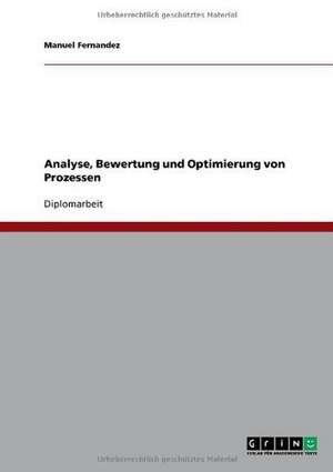 Analyse, Bewertung und Optimierung von Prozessen de Manuel Fernandez