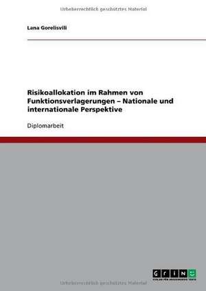 Risikoallokation im Rahmen von Funktionsverlagerungen - Nationale und internationale Perspektive de Lana Gorelisvili