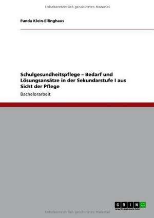 Schulgesundheitspflege - Bedarf und Lösungsansätze in der Sekundarstufe I aus Sicht der Pflege de Funda Klein-Ellinghaus