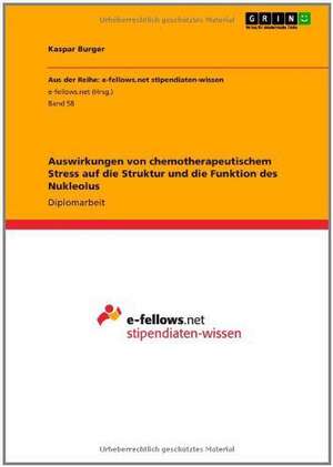 Auswirkungen von chemotherapeutischem Stress auf die Struktur und die Funktion des Nukleolus de Kaspar Burger