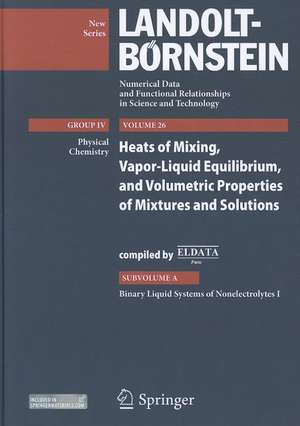 Binary Liquid Systems of Nonelectrolytes I: Supplement to Vols. IV/10A, IV/13A1, IV/13A2, IV/23A de Henry V. Kehiaian