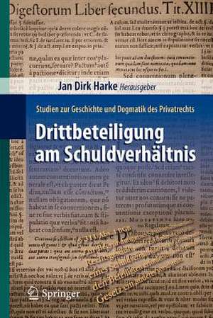 Drittbeteiligung am Schuldverhältnis: Studien zur Geschichte und Dogmatik des Privatrechts de Jan Dirk Harke