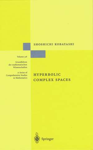 Hyperbolic Complex Spaces de Shoshichi Kobayashi