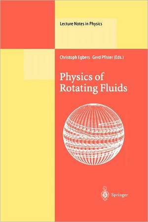 Physics of Rotating Fluids: Selected Topics of the 11th International Couette-Taylor Workshop Held at Bremen, Germany, 20–23 July 1999 de Christoph Egbers