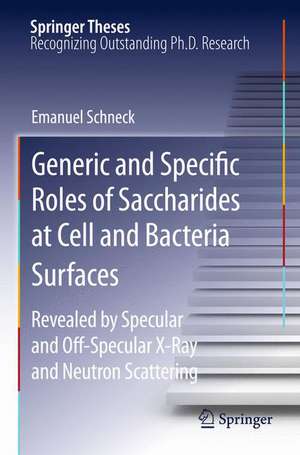 Generic and Specific Roles of Saccharides at Cell and Bacteria Surfaces: Revealed by Specular and Off-Specular X-Ray and Neutron Scattering de Emanuel Schneck