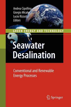 Seawater Desalination: Conventional and Renewable Energy Processes de Andrea Cipollina