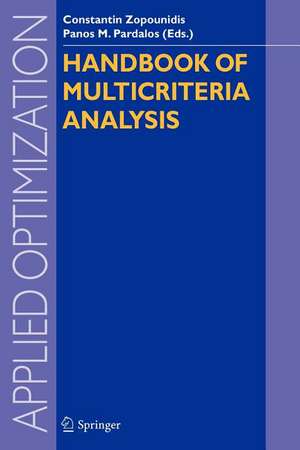 Handbook of Multicriteria Analysis de Constantin Zopounidis