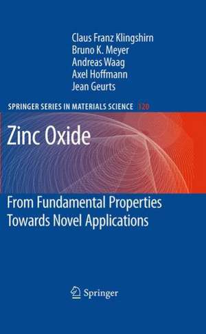 Zinc Oxide: From Fundamental Properties Towards Novel Applications de Claus F. Klingshirn