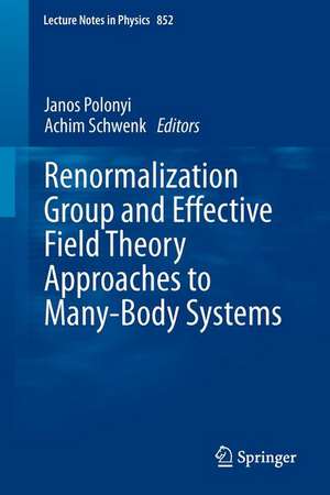 Renormalization Group and Effective Field Theory Approaches to Many-Body Systems de Achim Schwenk