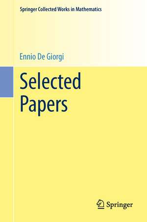 Selected Papers de Ennio De Giorgi