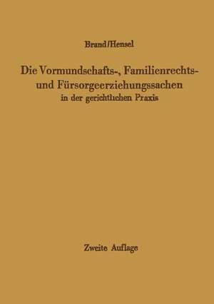 Die Vormundschafts-, Familienrechts- und Fürsorgeerziehungssachen in der gerichtlichen Praxis de Arthur Brand