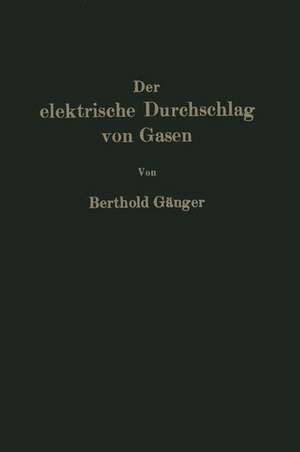 Der elektrische Durchschlag von Gasen de Berthold Gänger