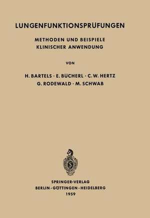 Lungenfunktionsprüfungen: Methoden und Beispiele Klinischer Anwendung de H. Bartels