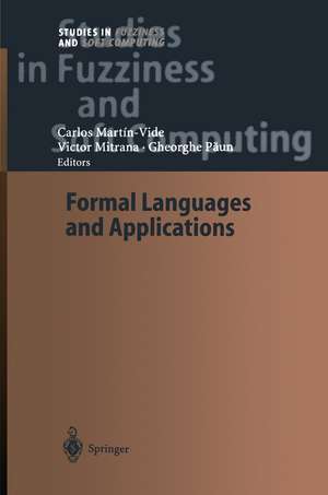 Formal Languages and Applications de Carlos Martin-Vide