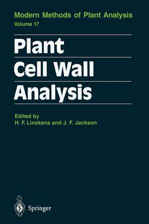 Plant Cell Wall Analysis de Hans F. Linskens