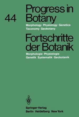 Progress in Botany / Fortschritte der Botanik: Morphology · Physiology · Genetics · Taxonomy · Geobotany / Morphologie · Physiologie · Genetik · Systematik · Geobotanik de Heinz Ellenberg