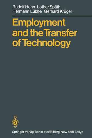 Employment and the Transfer of Technology de Rudolf Henn